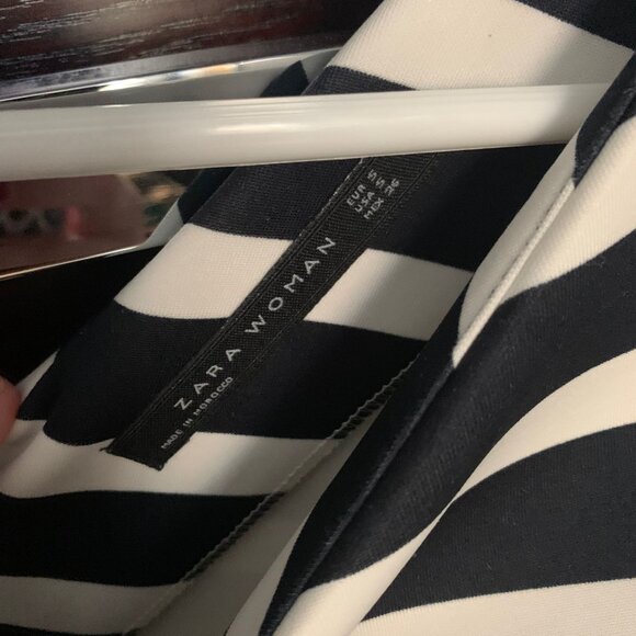 Zara Dresses Zara Women Navy Blue And White Dress Poshmark